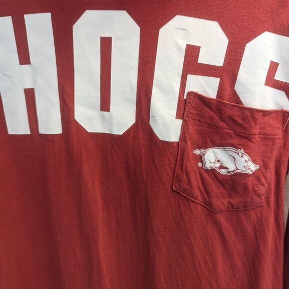 Pink by Victoria's Secret XS Fits Like M Arkansas Razorback Tee Shirt Hoodie - Picture 3 of 13